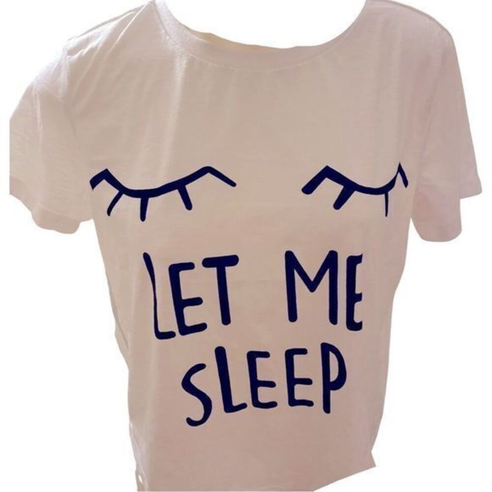 H&M Tee Shirt - M white cropped , polyester spandex,